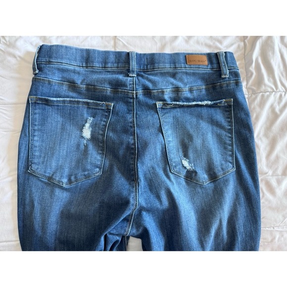Judy Blue Jeans Womens Sz 16w Pull On Skinny Fit Jegging Distressed Blue Denim - Picture 5 of 8